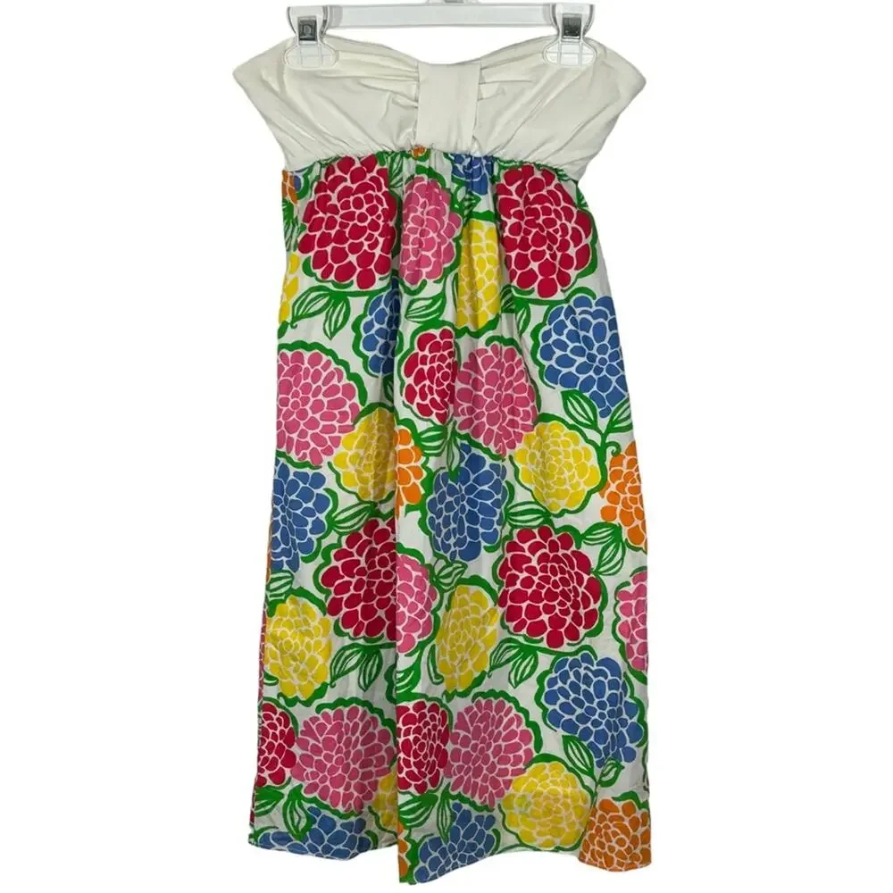 Lilly Pulitzer Patterson Dress XS Minnie Zinny Strapless Resort Mini Dress - Picture 2 of 13